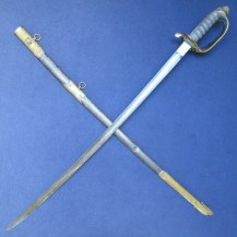 British 1845 Pattern Infantry Officers Sword, c1850 by Linney, with Unusual Steel Scabbard 3